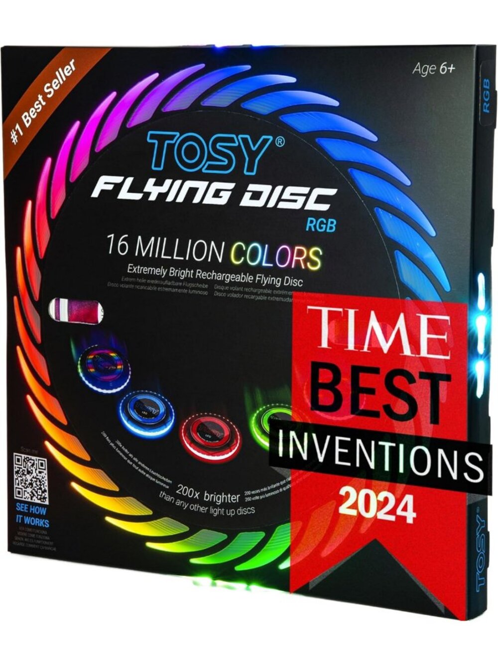 RGB LED Flying Disc - 16 Million Colors, Bright Smart Modes, Waterproof